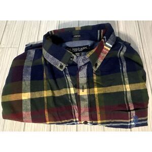 U.S. Polo‎ Assn. Button Down Shirt Mens Large Plaid Flannel Long Sleeve